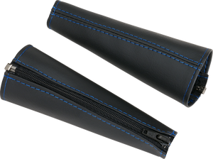 Seat Belt Covers - Black w/ Blue Stitching