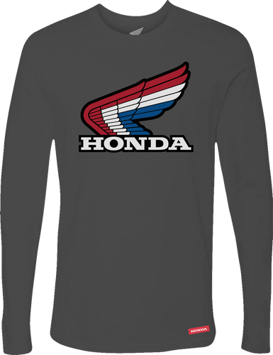 Honda Wing Long-Sleeve T-Shirt - Charcoal - Small - Lutzka's Garage