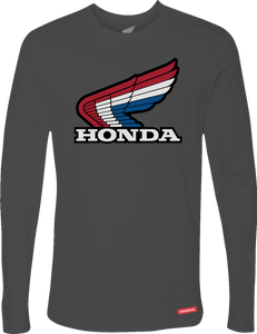 Honda Wing Long-Sleeve T-Shirt - Charcoal - Small - Lutzka's Garage