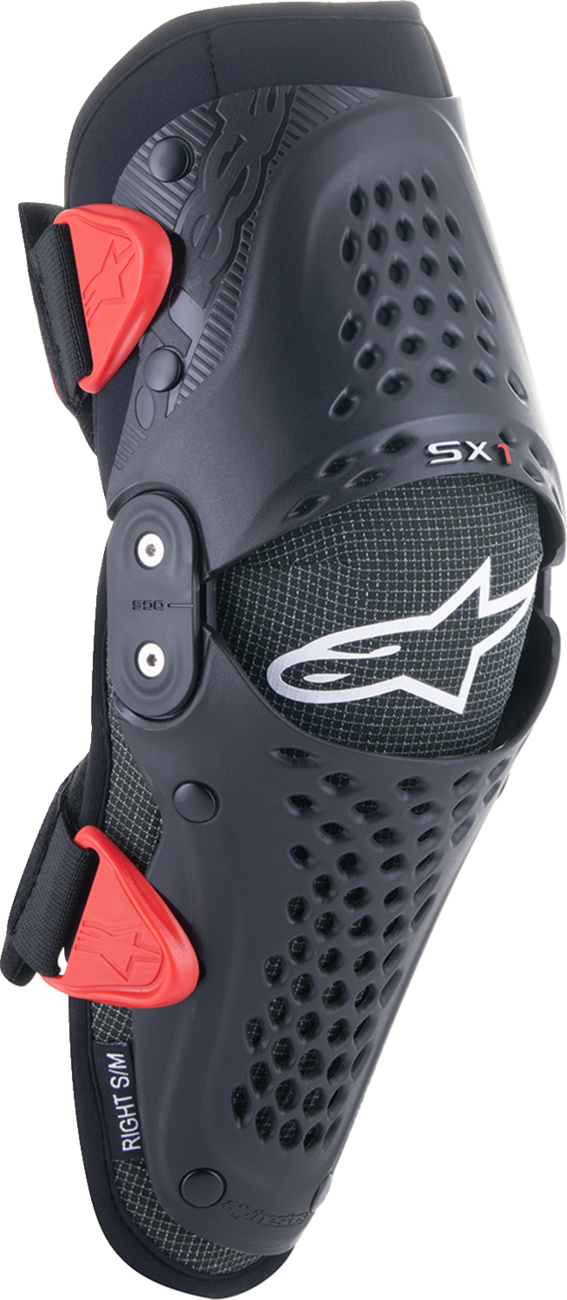 Youth SX-1 Knee Protectors - Black/Red - Small/Medium - Lutzka's Garage