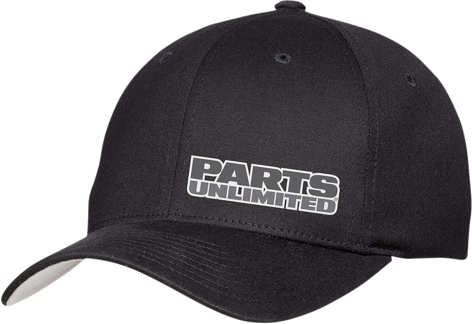 Parts Unlimited Curved Bill Hat - Black - Small/Medium - Lutzka's Garage