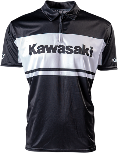 Kawasaki Team Pit Shirt - Black/White - Medium - Lutzka's Garage