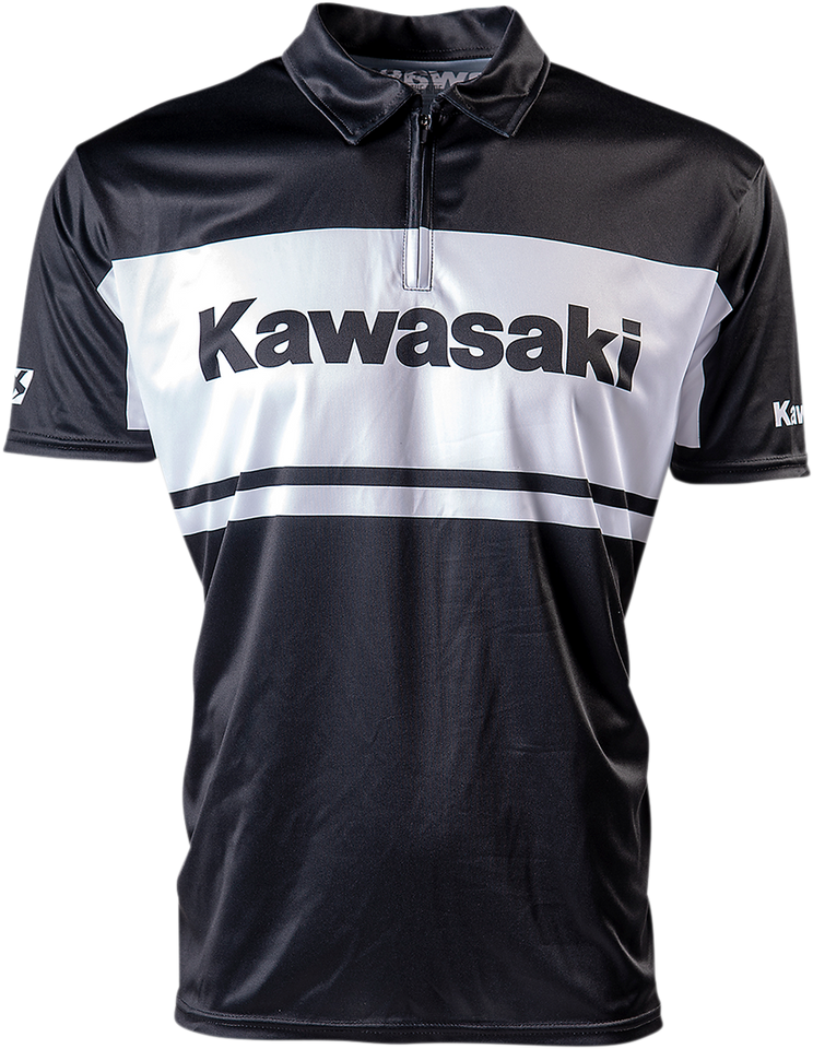 Kawasaki Team Pit Shirt - Black/White - Medium - Lutzka's Garage