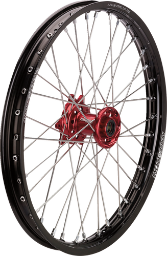 Wheel Assembly - SX-1 - Complete - Front - Black Wheel/Red Hub - 21x1.6