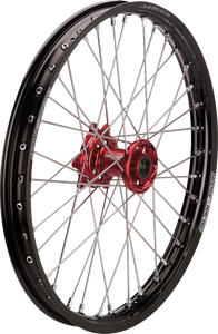 Wheel Assembly - SX-1 - Complete - Front - Black Wheel/Red Hub - 21x1.6