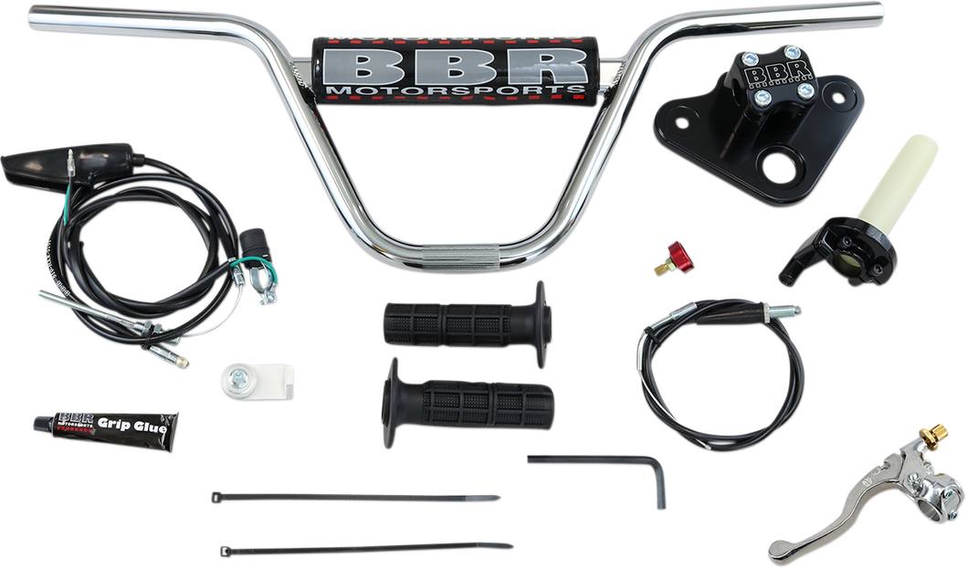 Risers w/ Handlebar - XR/CRF50 - Black - Lutzka's Garage