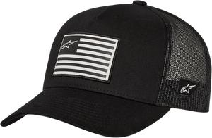 Flag Snapback Hat - Black/Black - One Size - Lutzka's Garage