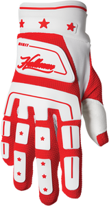 Hallman Digit Gloves - White/Red - XS - Lutzka's Garage