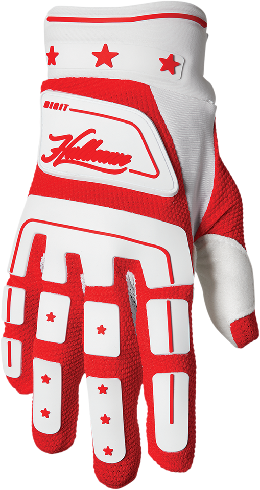 Hallman Digit Gloves - White/Red - XS - Lutzka's Garage