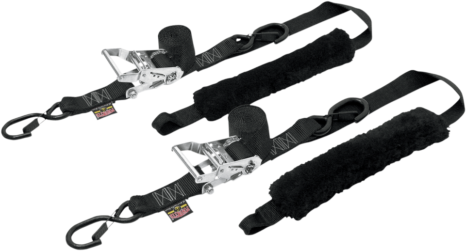 Deluxe Ratchet Tie-Downs - 1-1/2" x 6-1/2 - Black - Lutzka's Garage