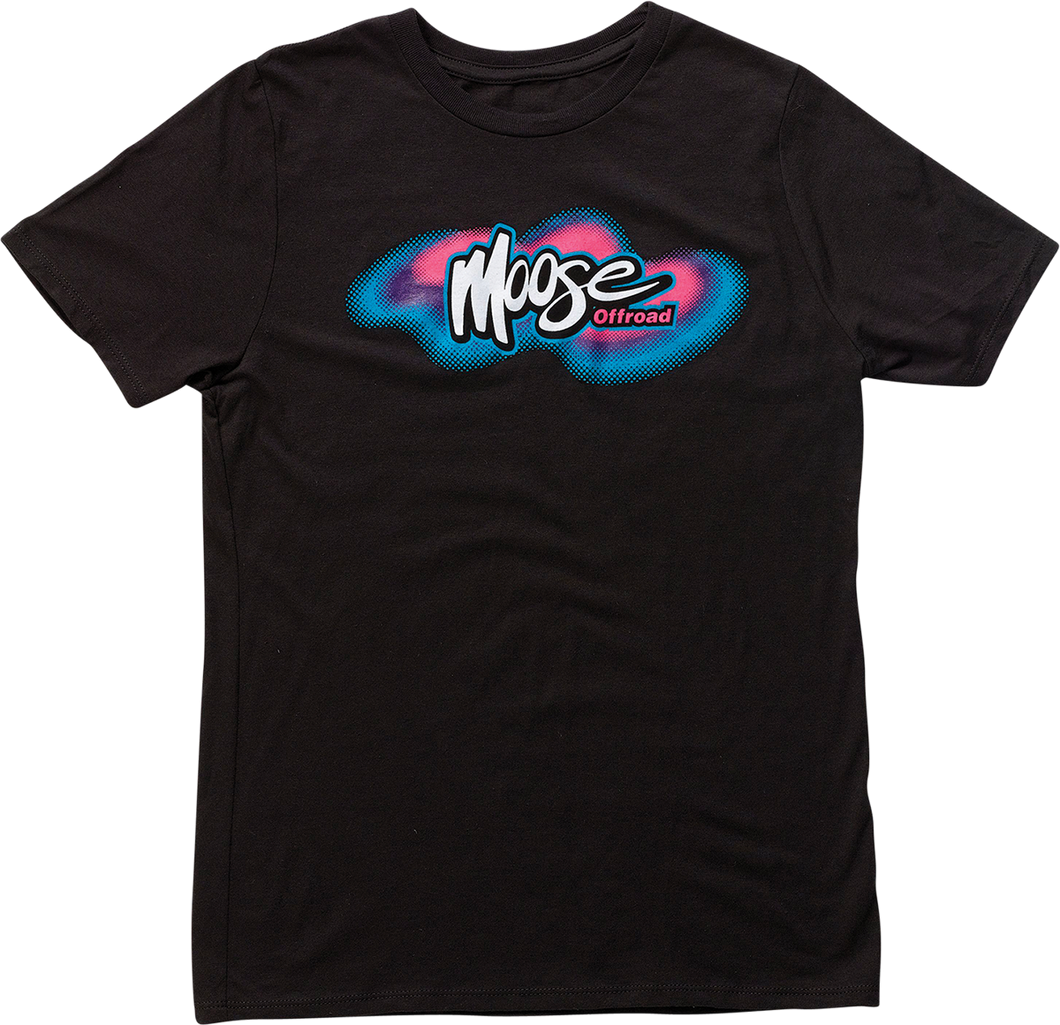 Youth Retro Moose T-Shirt - Black - Small - Lutzka's Garage