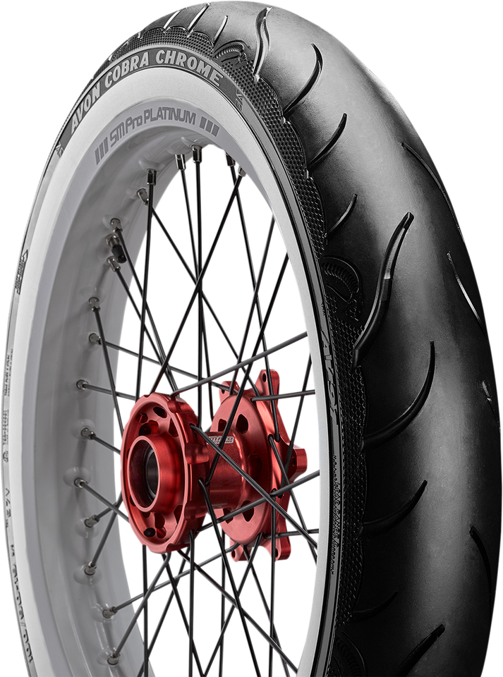 Tire - Cobra Chrome AV91 - Front - 100/90-19 - Wide Whitewall - 57V