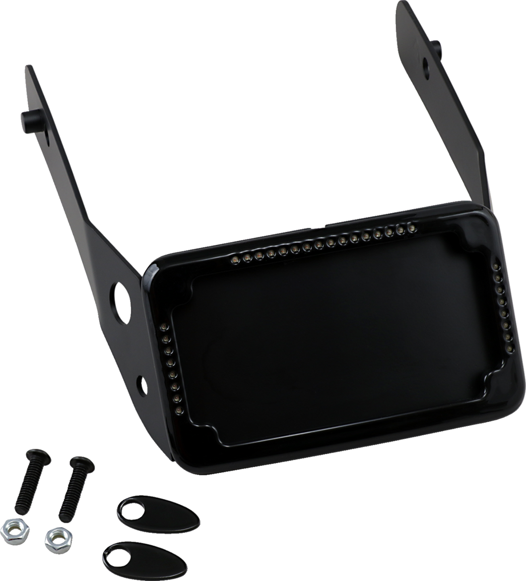 LP Plate Frame & Mount with Signals - FXDWG - Black - Lutzka's Garage