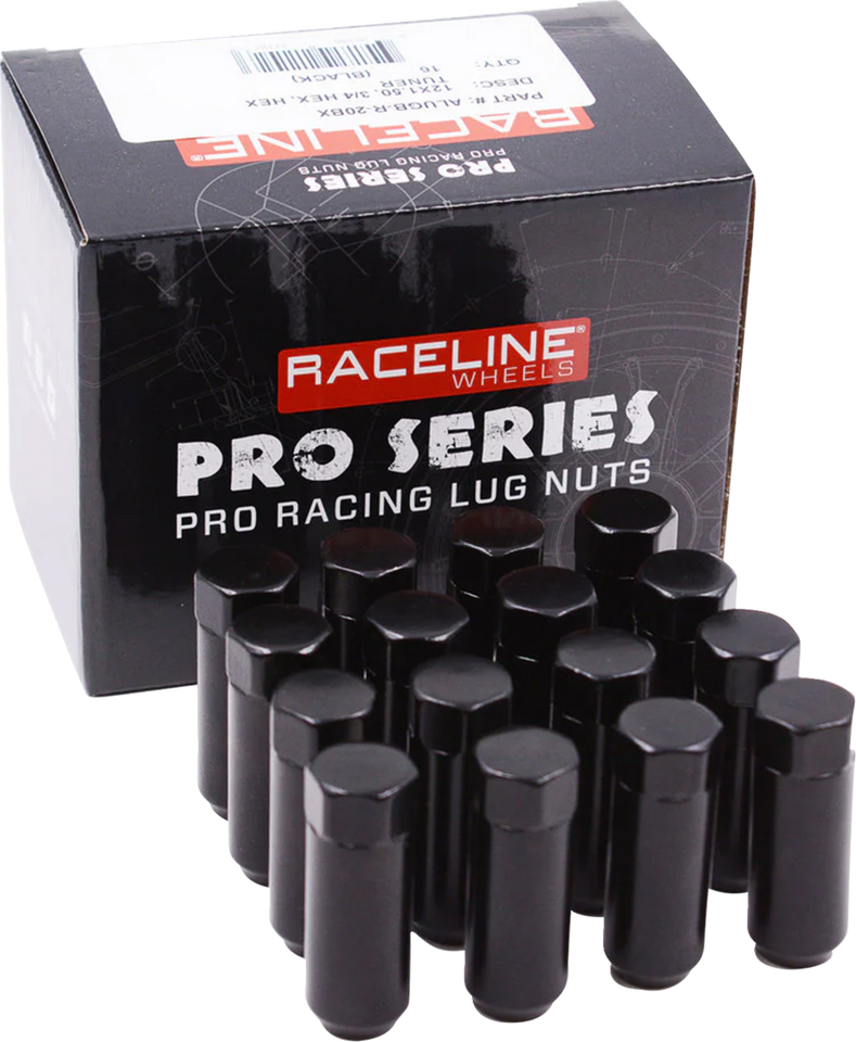 Lug Nuts - Military - 3/4" Hex - 12 mm x 1.5 - Black - 16 Pack - Lutzka's Garage