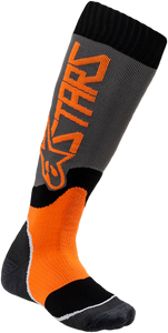 MX Plus 2 Youth Socks - Gray/Orange - Medium/Large - Lutzka's Garage