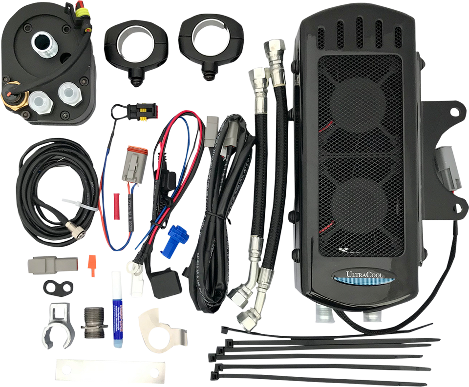 Side Mount Oil Cooler Kit - Gloss Black - FXR/Touring - Lutzka's Garage