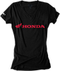 Womens Honda V-Neck T-Shirt - Black - Small - Lutzka's Garage