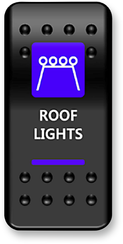 Rocker Switch - Roof Light - Blue - Lutzka's Garage