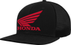 Honda Wing Flat Bill Hat - Black/Red - Lutzka's Garage