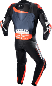 GP Plus v4 Leather Suit - Black/Red Fluo/Blue - US 38 / EU 48 - Lutzka's Garage