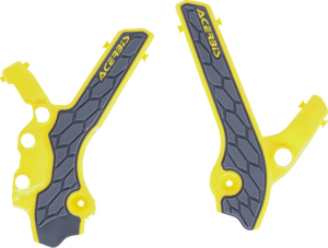 X-Grip Frame Guards - Gray/Yellow - DR-Z 400S/E/SM - Lutzka's Garage