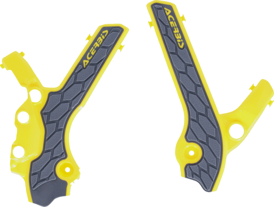 X-Grip Frame Guards - Gray/Yellow - DR-Z 400S/E/SM - Lutzka's Garage