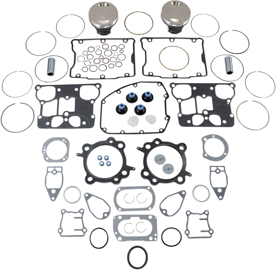 Piston Kit with Gasket - Standard - Twin Cam 88" Bored to 1550 cc (95 Cubic Inch)