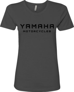 Womens Yamaha Motorcycles T-Shirt - Charcoal Black - Small - Lutzka's Garage