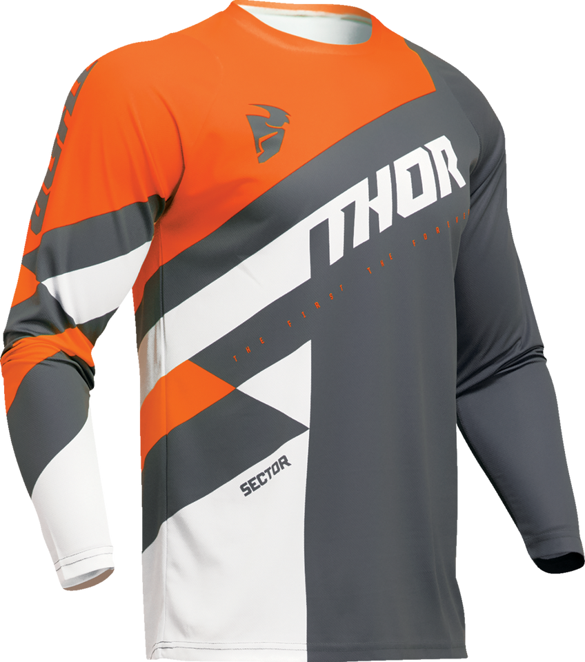 Youth Sector Checker Jersey - Charcoal/Orange - 2XS - Lutzka's Garage