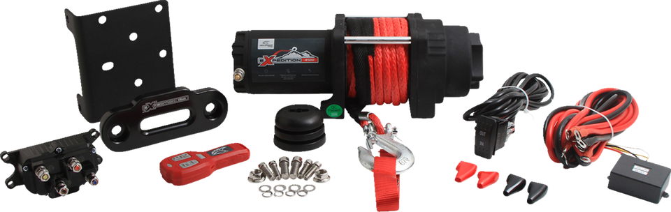 Winch - 4500 LB - Synthetic Rope - 4 Bolt