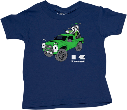 Toddler Kawasaki Truck T-Shirt - Navy - 2T - Lutzka's Garage