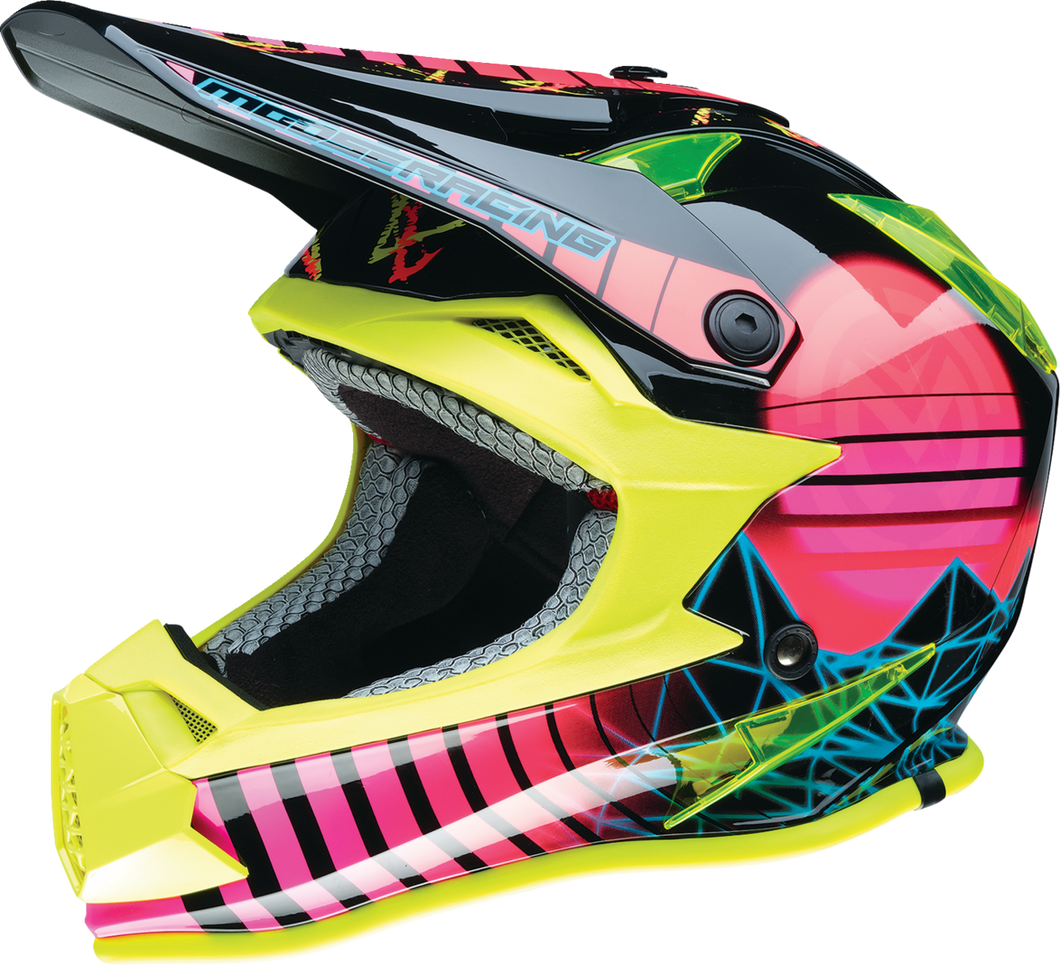 Youth F.I. Helmet - Vaporwave - MIPS® - Black/Pink/Yellow - Small - Lutzka's Garage