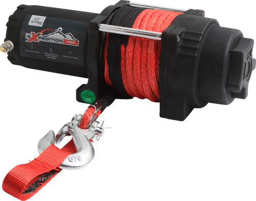 Winch - 4500 LB - Synthetic Rope - 4 Bolt