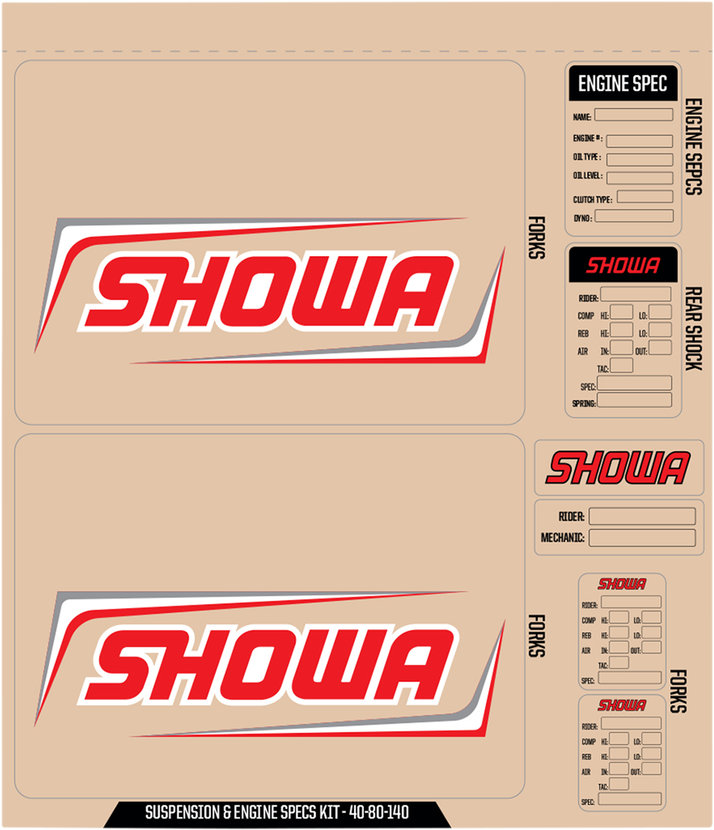 Showa Decal Kit - Red - Lutzka's Garage