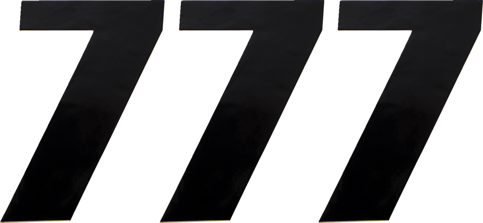 Race Number 7 - Black - 6" - Lutzka's Garage