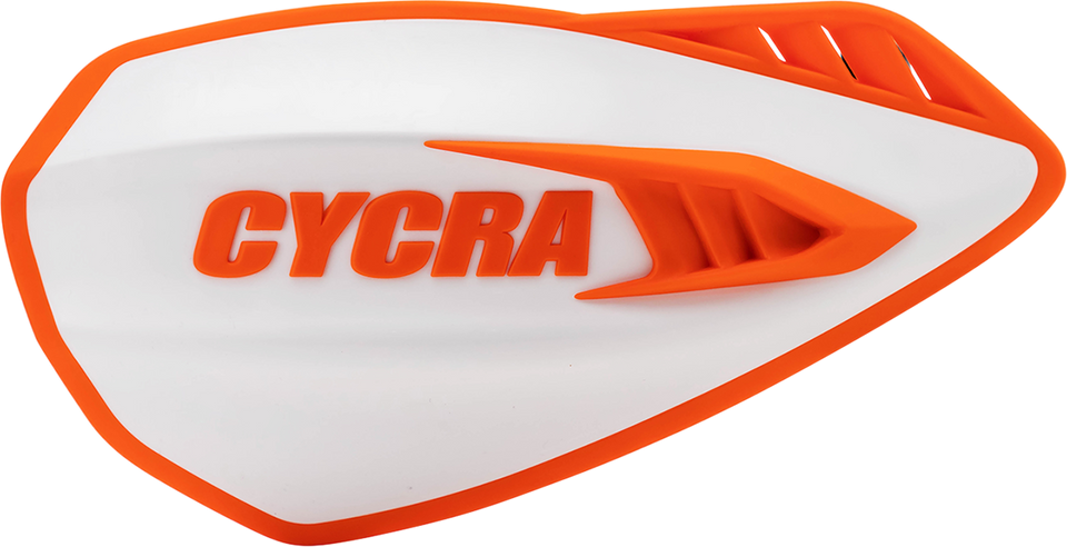 Handguards - Cyclone - White/Orange - Lutzka's Garage