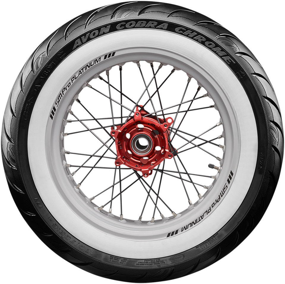 Tire - Cobra Chrome AV92 - Rear - 180/65B16 - Wide Whitewall - 81H