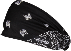 Mini Doo-Z Headwrap - Black/White Paisley