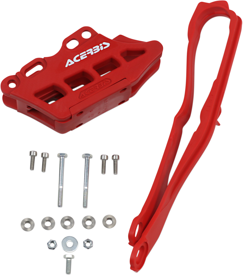 Chain Guide 2.0 and Slider Kit - Honda - Red - Lutzka's Garage