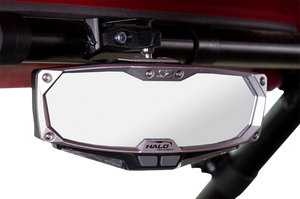 Mirror - Halo R - Rear View w/LED Cabin Light - Rectangle - Black w/Silver Bezel - Pro XP