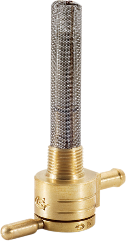 "Click-Slick" Fuel Petcock - Straight - Raw Brass - 3/8" NPT - Lutzka's Garage