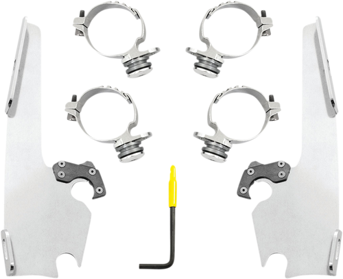 Fats/Slim Windshield Trigger Lock Complete Mount Kit - Polished - XL - Lutzka's Garage