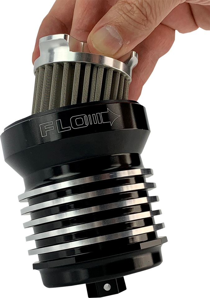 Flo® "Spin-On" Oil Filter - Black with Cooling Fins - H-D/Honda/Indian/Kawasaki/KTM/Polaris/Suzuki