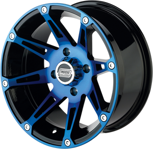 Wheel - 387X - Rear - Anodized Blue/Black - 12x8 - 4/136 - 4+4