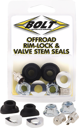 Rim Lock/Valve Stem/Seal Kit - Black/Silver - Lutzka's Garage