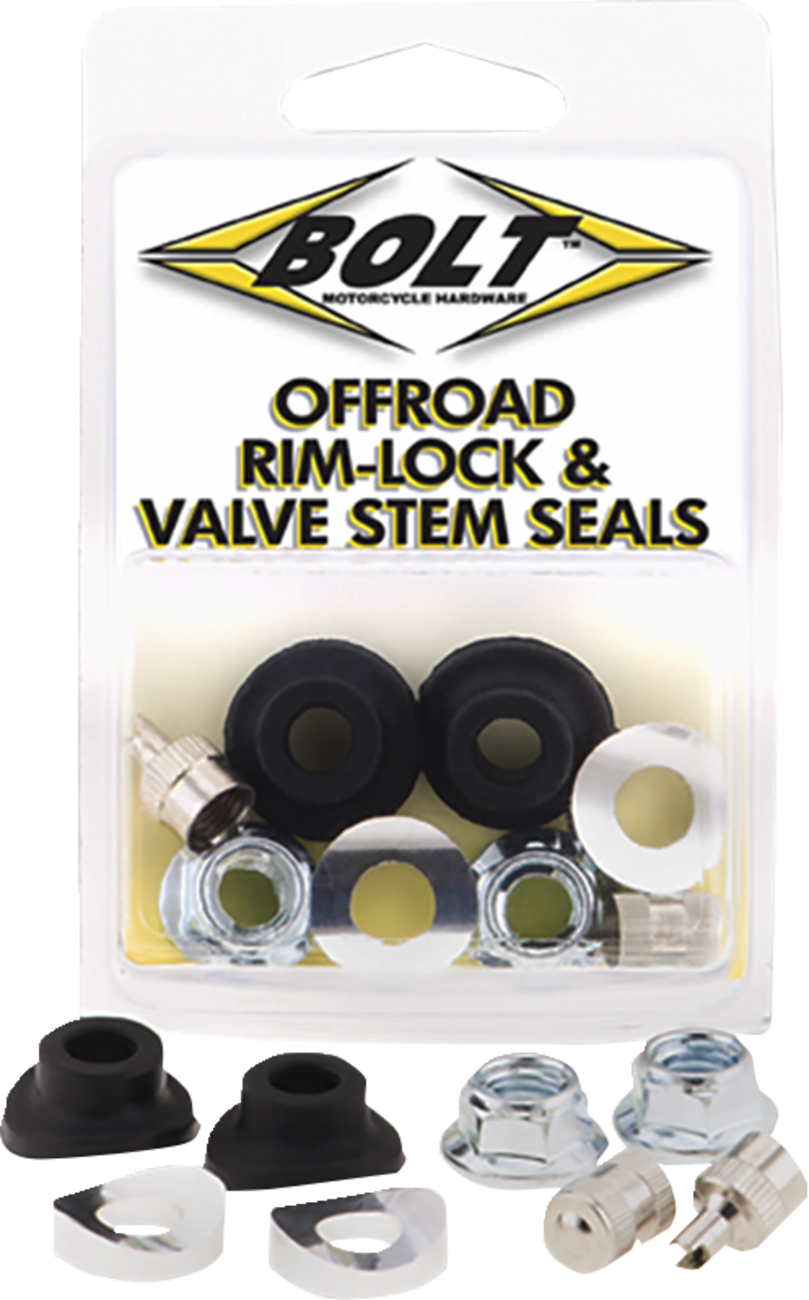 Rim Lock/Valve Stem/Seal Kit - Black/Silver - Lutzka's Garage