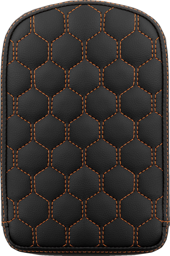 Road Sofa Sissy Bar Pad - Honeycomb - Orange Stitching