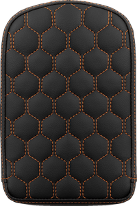 Road Sofa Sissy Bar Pad - Honeycomb - Orange Stitching