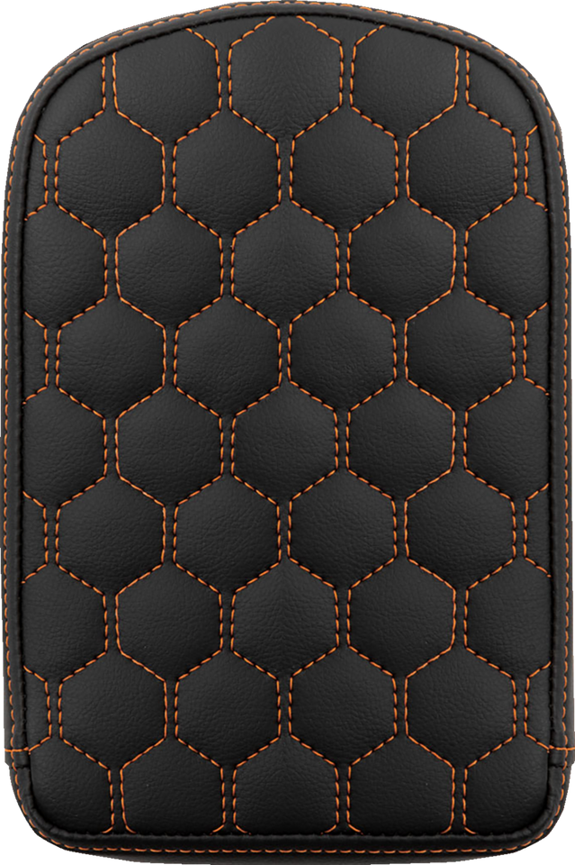 Road Sofa Sissy Bar Pad - Honeycomb - Orange Stitching