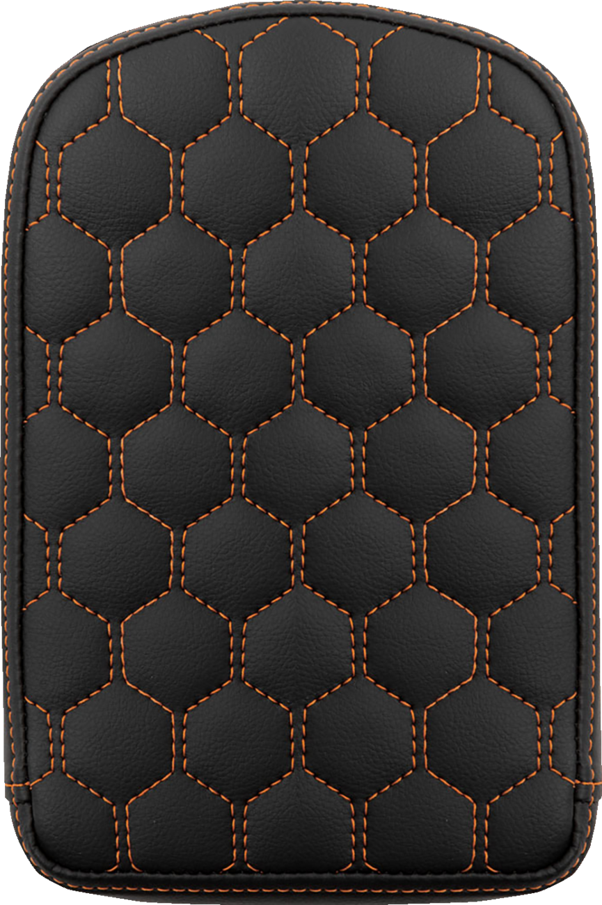 Road Sofa Sissy Bar Pad - Honeycomb - Orange Stitching